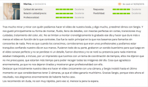 Recomendación de video de boda